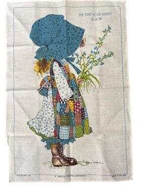 Vintage Iconic Holly Hobbie Tea Towel made in Ireland